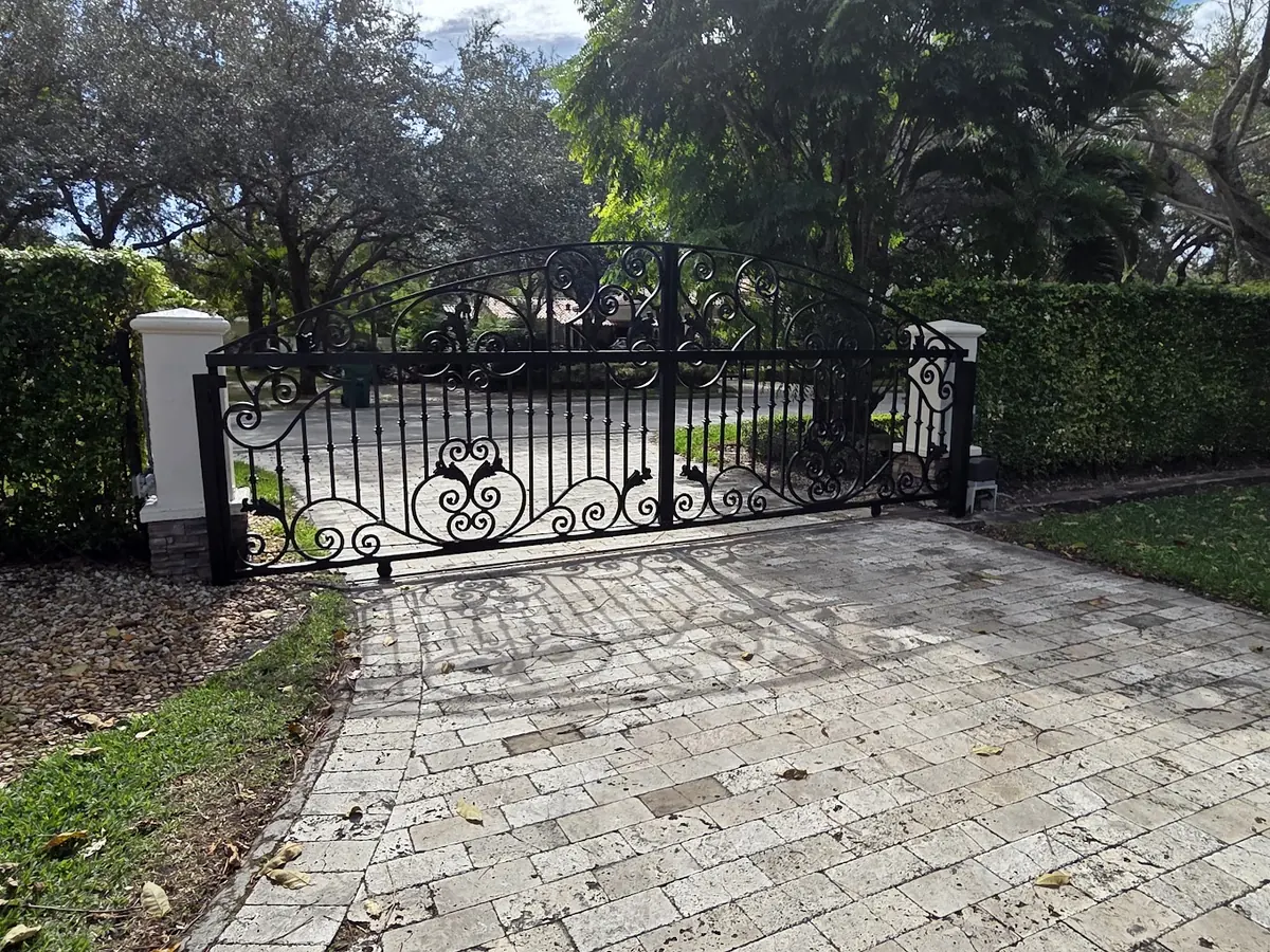 Ornamental aluminum gate, refinished