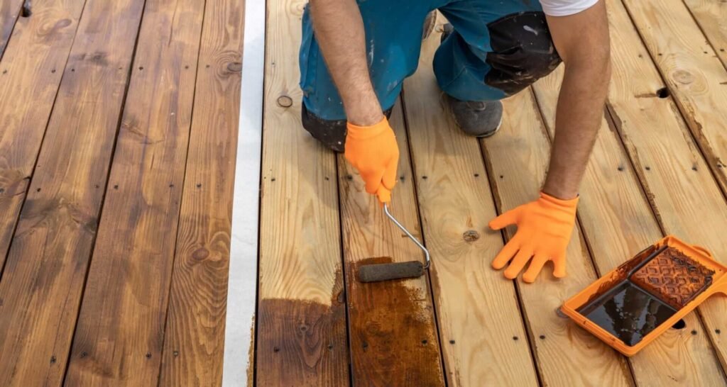 wood stain on floor